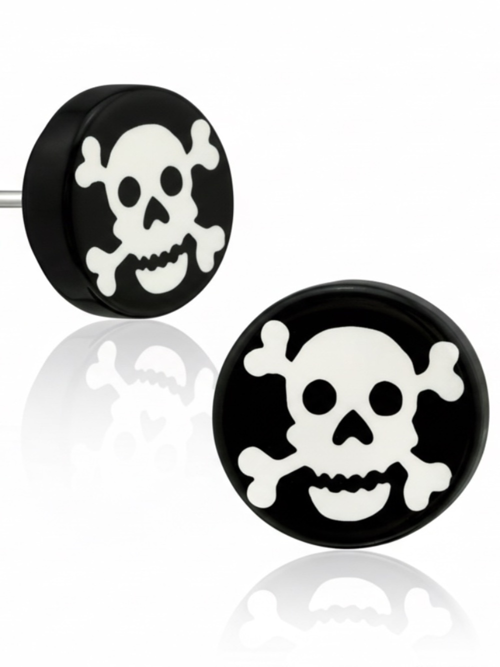 Surgical Stainless Steel Cross Bones Stud‎ Earrings Unisex Adults